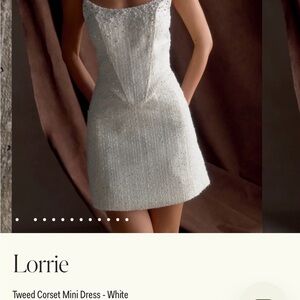 Meshki White Tweed Corset Mini Dress